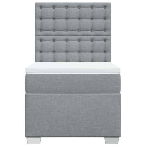 Box spring krevet s madracem svjetlosivi 90x190 cm od tkanine - Svjetlosiva 90 x 190 cm gumbi Cijena