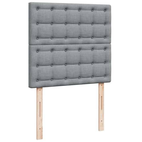 Box spring krevet s madracem svjetlosivi 90x190 cm od tkanine - Svjetlosiva 90 x 190 cm gumbi Cijena