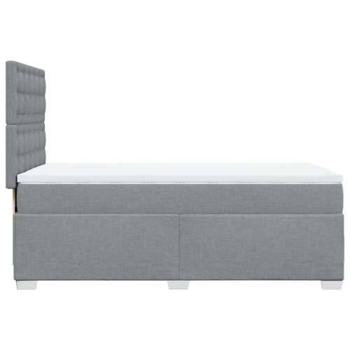 Box spring krevet s madracem svjetlosivi 90x190 cm od tkanine - Svjetlosiva 90 x 190 cm gumbi Cijena