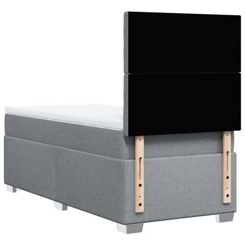 Box spring krevet s madracem svjetlosivi 90x190 cm od tkanine - Svjetlosiva 90 x 190 cm gumbi Cijena