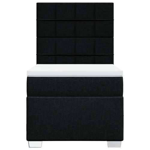 Box spring krevet s madracem crni 80 x 200 cm od tkanine - Crna 80 x 200 cm Blok s kvadratima Cijena