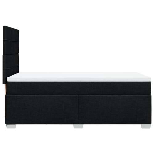 Box spring krevet s madracem crni 80 x 200 cm od tkanine - Crna 80 x 200 cm Blok s kvadratima Cijena