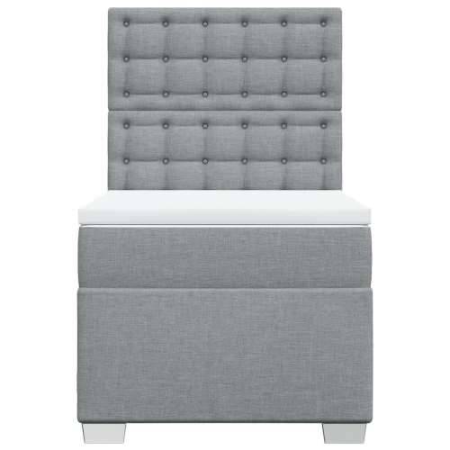 Box spring krevet s madracem svjetlosivi 90x190 cm od tkanine - Svjetlosiva 90 x 190 cm gumbi Cijena
