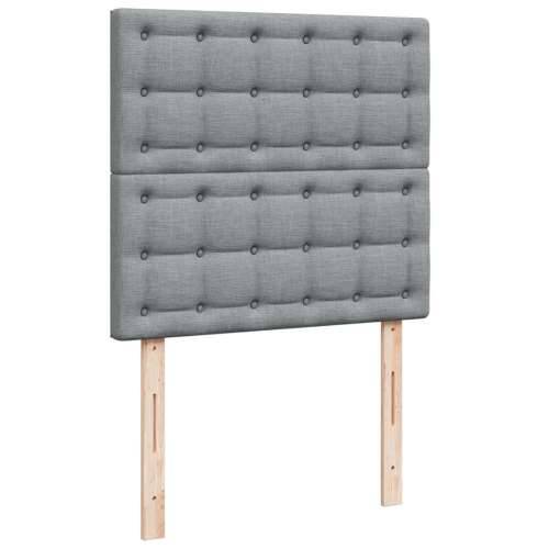 Box spring krevet s madracem svjetlosivi 90x190 cm od tkanine - Svjetlosiva 90 x 190 cm gumbi Cijena