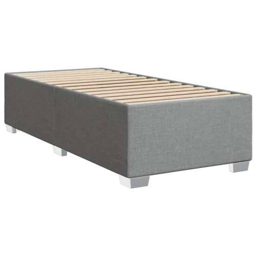 Box spring krevet s madracem svjetlosivi 90x190 cm od tkanine - Svjetlosiva 90 x 190 cm gumbi Cijena