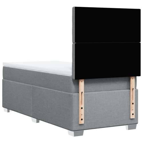 Box spring krevet s madracem svjetlosivi 90x190 cm od tkanine - Svjetlosiva 90 x 190 cm gumbi Cijena