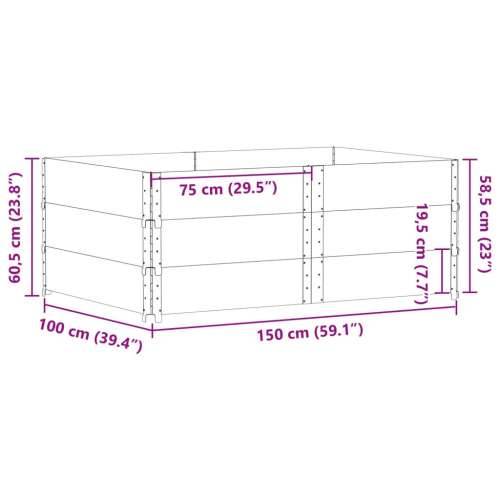 Okviri za palete 3 kom 150x100 cm od masivne borovine - Prirodna 150 x 100 cm 3 Cijena