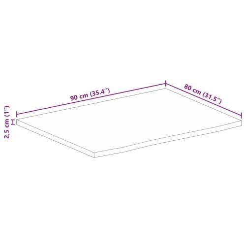 Stolna ploča 90 x 80 x 2,5 cm masivno drvo manga sa živim rubom - Prirodna 90 x 80 x 2.5 cm 1 Grubo masivno drvo manga Cijena