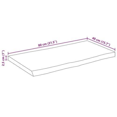 Stolna ploča 80x40x2,5 cm od masivnog drva manga sa živim rubom - Drvo manga (završna obrada od hrastovine) 80 x 40 cm 1 25 mm Cijena