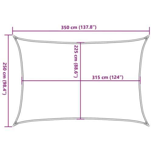 Jedro za zaštitu sunca 160g/m² pravokutno pijeska 2,5x3,5m HDPE - Pijesak 2.5 x 3.5 m 1 Cijena