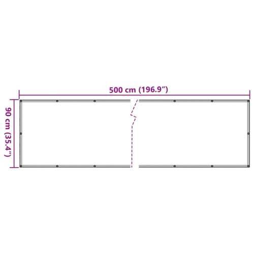 Balkonski zaslon za privatnost sivi 500 x 90 cm PVC - Siva 500 x 90 cm 1 Cijena