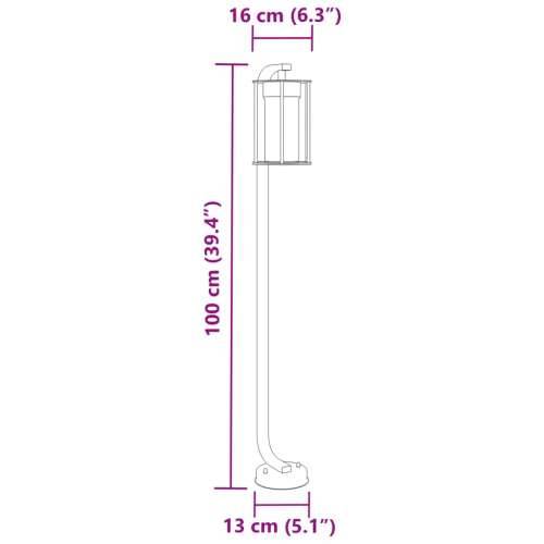 Vanjske podne svjetiljke 3 kom crna 100 cm nehrđajući čelik - 100 cm 3 1 Cijena