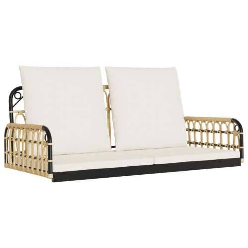 Klupa za ljuljanje s jastucima 105x58x38 cm poliratan i čelik - 105 x 58 x 38 cm 1 Cijena