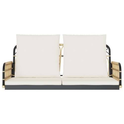 Klupa za ljuljanje s jastucima 105x58x38 cm poliratan i čelik - 105 x 58 x 38 cm 1 Cijena