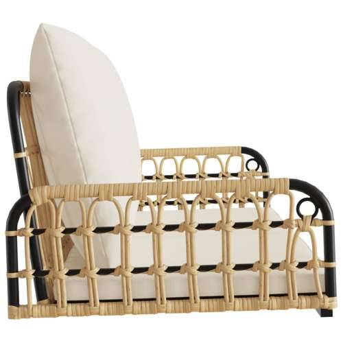 Klupa za ljuljanje s jastucima 105x58x38 cm poliratan i čelik - 105 x 58 x 38 cm 1 Cijena