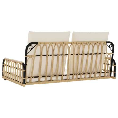 Klupa za ljuljanje s jastucima 105x58x38 cm poliratan i čelik - 105 x 58 x 38 cm 1 Cijena