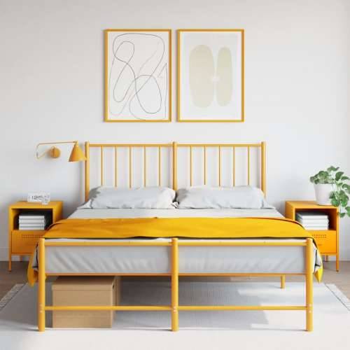 Noćni ormarići 2 kom boje senfa 36 x 39 x 50,5 cm čelični - Žuta 2 Cijena