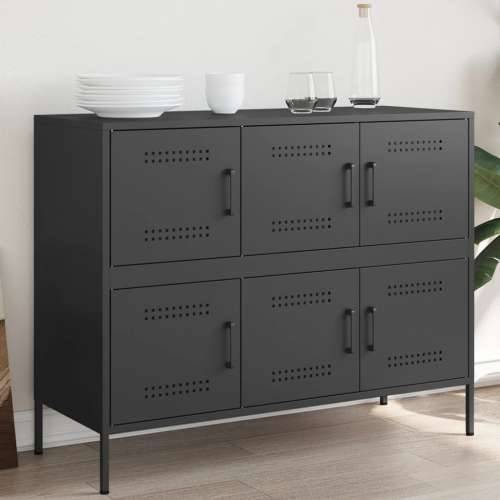 Komoda crna 100,5 x 39 x 79 cm čelik - Crna 1 Cijena