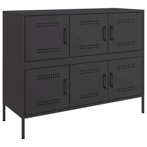 Komoda crna 100,5 x 39 x 79 cm čelik - Crna 1 Cijena