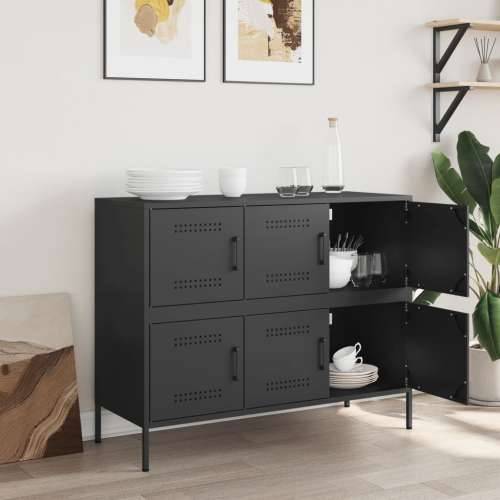 Komoda crna 100,5 x 39 x 79 cm čelik - Crna 1 Cijena