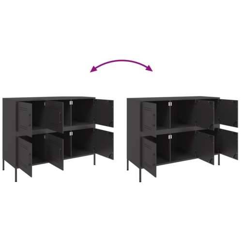 Komoda crna 100,5 x 39 x 79 cm čelik - Crna 1 Cijena