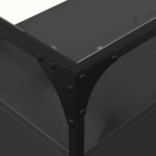 Komoda sa staklenom površinom crna 98x35x81 cm drvena - Crna 1 Cijena