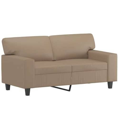 Dvosjed s ukrasnim jastucima boja cappuccina 120cm umjetna koža - Boja cappuccina 120 cm Cijena