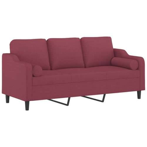 Trosjed s ukrasnim jastucima boja vina 180 cm od tkanine - boja crnog vina 180 cm Cijena