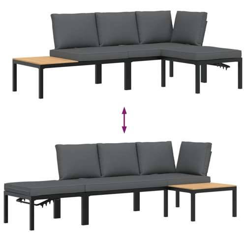 Vrtna garnitura - 3-dijelni set vrtnih sofa s jastucima crni aluminijski - Bez stola 1 Cijena