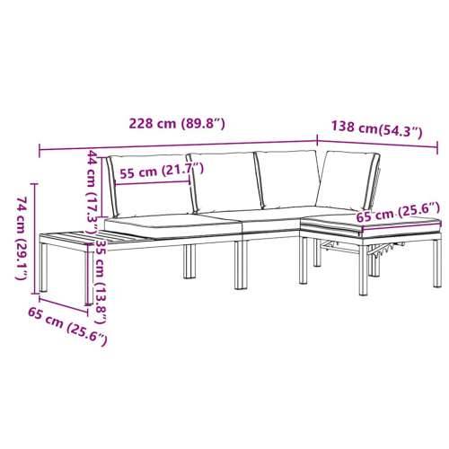 Vrtna garnitura - 3-dijelni set vrtnih sofa s jastucima crni aluminijski - Bez stola 1 Cijena