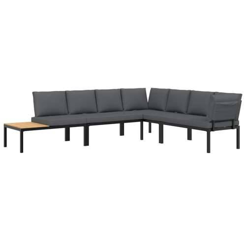 Vrtna garnitura - 4-dijelni set vrtnih sofa s jastucima crni aluminijski - Bez stola 1 Cijena