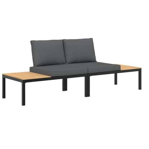 Vrtna garnitura - 2-dijelni set vrtnih sofa s jastucima crni aluminijski - Bez stola 1 Cijena