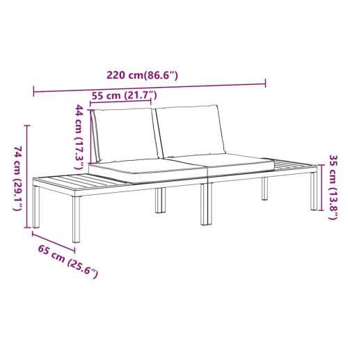 Vrtna garnitura - 2-dijelni set vrtnih sofa s jastucima crni aluminijski - Bez stola 1 Cijena