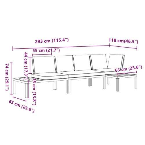 Vrtna garnitura - 3-dijelni set vrtnih sofa s jastucima crni aluminijski - Bez stola 1 Cijena