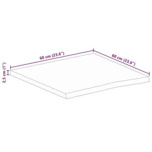 Stolna ploča sa živim rubom 60x60x2,5 cm od masivnog drva manga - dovršeno hrastom 60 x 60 x 2.5 cm 1 masivno drvo manga Cijena