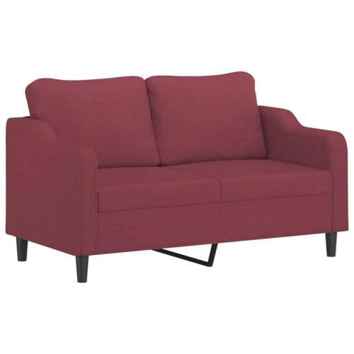 Dvosjed s ukrasnim jastucima boja vina 140 cm od tkanine - boja crnog vina 140 cm Cijena