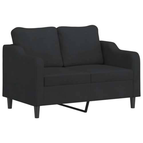 3-dijelni set sofa s jastucima crni od mikrovlakana - Crna s jastucima i tabureom Cijena