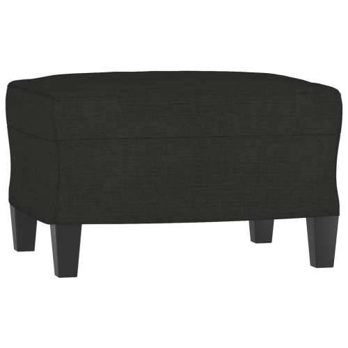 3-dijelni set sofa s jastucima crni od mikrovlakana - Crna s jastucima i tabureom Cijena
