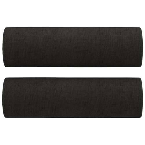 3-dijelni set sofa s jastucima crni od mikrovlakana - Crna s jastucima i tabureom Cijena