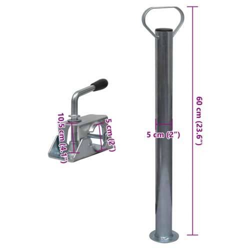 Potporni kotač za prikolicu 60 mm 2 potporne cijevi 3 stezaljke - 63-87.5 cm 1 Potporni kotač + stezaljka Cijena