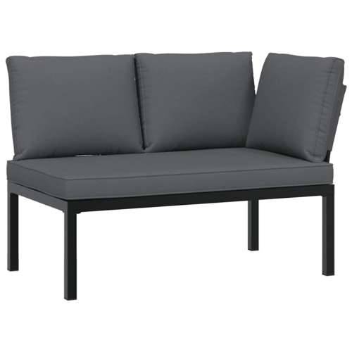 Vrtna garnitura - 3-dijelni set vrtnih sofa s jastucima crni aluminijski - Sa stolom 1 Cijena
