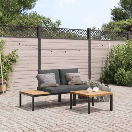 Vrtna garnitura - 3-dijelni set vrtnih sofa s jastucima crni aluminijski - Sa stolom 1 Cijena