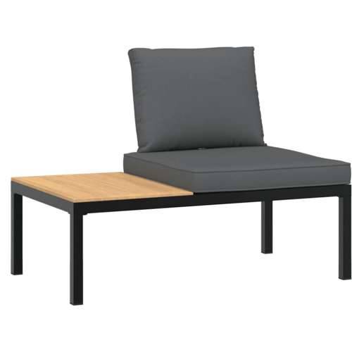 Vrtna garnitura - 3-dijelni set vrtnih sofa s jastucima crni aluminijski - Sa stolom 1 Cijena