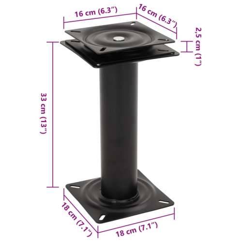 Postolje sjedala za brod s okretnim dijelom od 360° čelično - 18 x 18 x 33 cm 1 Cijena