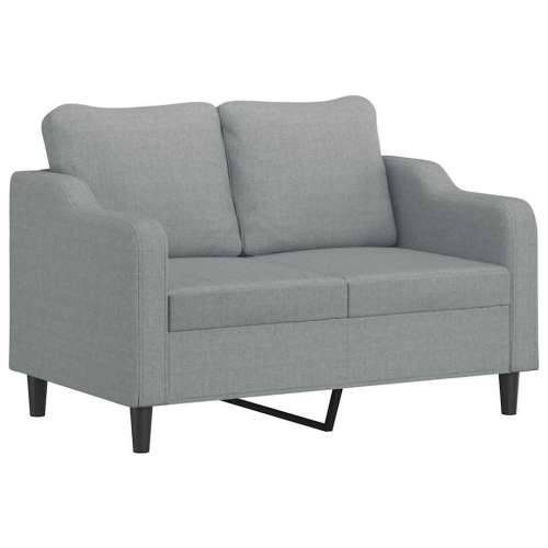 3-dijelni set sofa s jastucima svjetlosivi od tkanine - Svjetlosiva s jastucima i tabureom Cijena