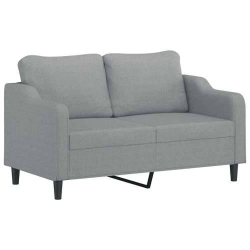 3-dijelni set sofa s jastucima svjetlosivi od tkanine - Svjetlosiva s jastucima i tabureom Cijena