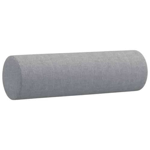 3-dijelni set sofa s jastucima svjetlosivi od tkanine - Svjetlosiva s jastucima i tabureom Cijena