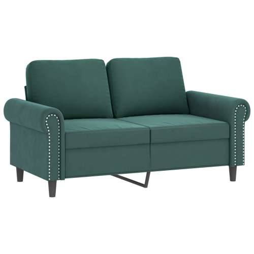2-dijelni set sofa s jastucima tamnozeleni baršunasti - Tamnozelena s jastučićima Cijena