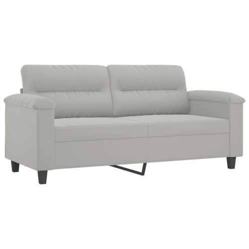 3-dijelni set sofa s jastucima svjetlosivi od mikrovlakana - Svjetlosiva S osloncem za noge Cijena