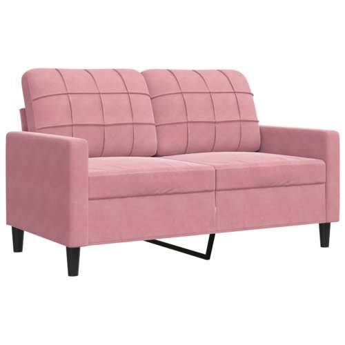 2-dijelni set sofa s jastucima ružičasti baršunasti - Ružičasta Bez oslonca za noge Cijena